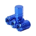 thumbnail image 1 of Miangastore 4 Pcs Embouts de Tige de Pneu en Alliage d'Aluminium Style Rond (Bleu), 1 of 8