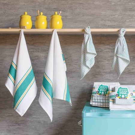Design Tea Towel - Now Designs Good Clean Fun Kitchen Towels, Set of 4, Multiple Colors Available