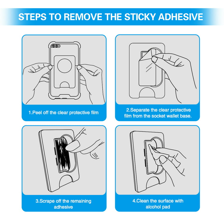  Pofesun Adhesive Cell Phone Wallet, [3 Pack] Ultra