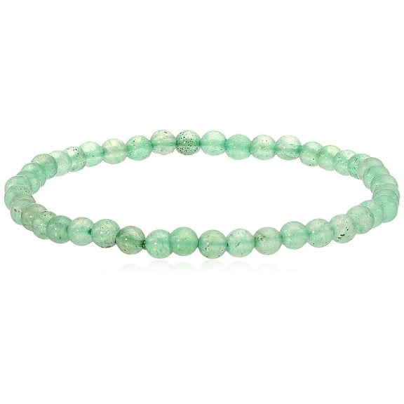 LTC Designs 4mm Smooth Round Green Aventurine Bracelet, 6.5" For Women, and Friends, Wear as a single or stacked with other Bracelets