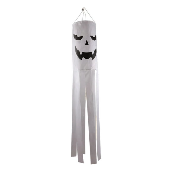 Drapeau de Manche à Vent d'Halloween avec Lumières 68,9 Pouces Lumineux dans le Noir Halloween Extérieur Suspendu pour Décoration de Jardin Patio Fête Kits d'Ornements de Noël Perles Ornement de Chien Maison de Poupée de Noël