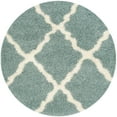 thumbnail image 3 of SAFAVIEH Daley Geometric Plush Shag Area Rug, Seafoam/Ivory, 6' x 6' Round, 3 of 9