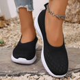 thumbnail image 3 of Fashion Breathable Sneaker Mesh Slip On Walking Shoes Arch Support Solid Color Black, 3 of 5