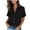 Black, variant on Womens Button Down Shirts Casual Lapel Short Sleeve Work Blouse Solid Color Loose Fit Business Office Tops Black XL