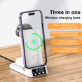 thumbnail image 2 of Wireless Charger Stand High Power Foldable Intelligent Protection Multifunctional Wide Compatibility 3-in-1 Phone Charging Dock Station with Digital Clock Office Supplies, 2 of 10