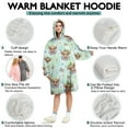 thumbnail image 5 of Green Highland Cow Flower Pattern Wearable Oversized Blanket,Wearable Blanket Hoodie for Adults,Cozy Hooded Blankets with Super Pockets,Super Warm Fuzzy Pullover for Women & Men, 5 of 6