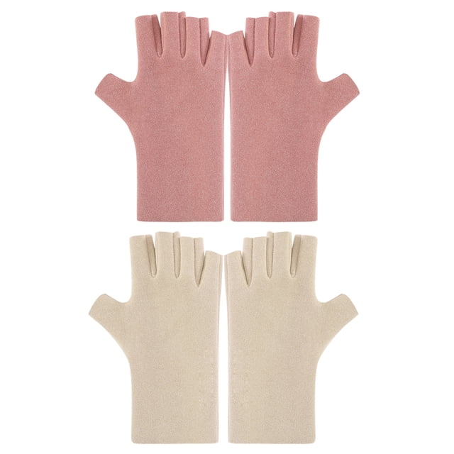 Guantes de medio dedo Tejido suave y cálido Resistente al frío, al viento, cálidos y con dedos semiflexibles para escribir 1055