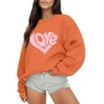 thumbnail image 1 of WEAIXIMIUNG Sweat-Shirt Noir pour Femmes Mode Extérieure Imprimé Saint-Valentin Ample Col Rond Manches Longues Hoodie 6, 1 of 4
