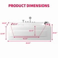 MUZZ 67" Whirlpool Air Massage Bathtub,Rectangular Water Jets Bath