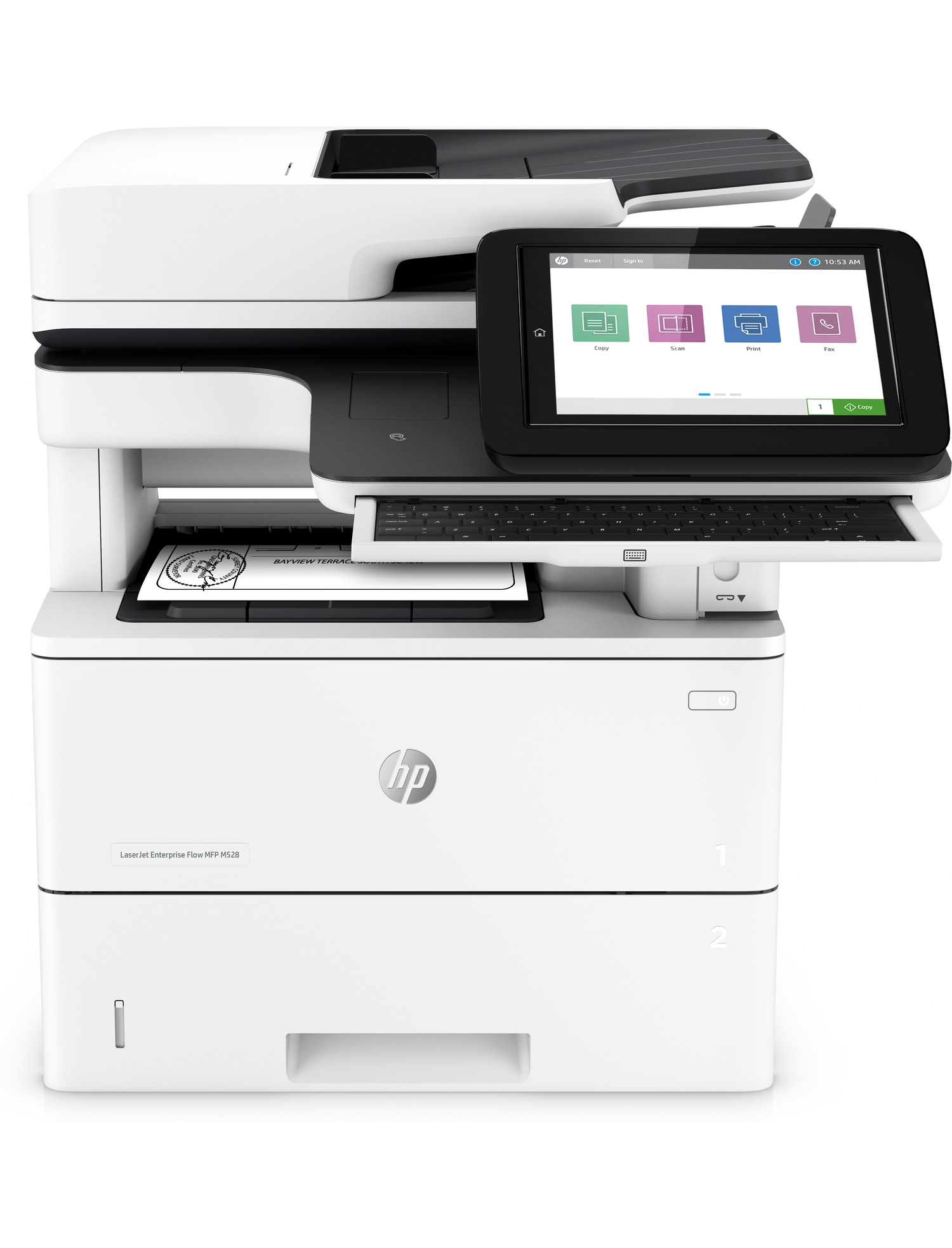 HP LaserJet Enterprise Flow MFP M528z Laser Printer, Black And White Mobile