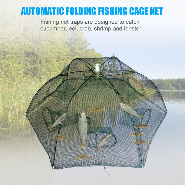 Automatic Folding Umbrella Type Fishing Net Shrimp Trap Cast Cage