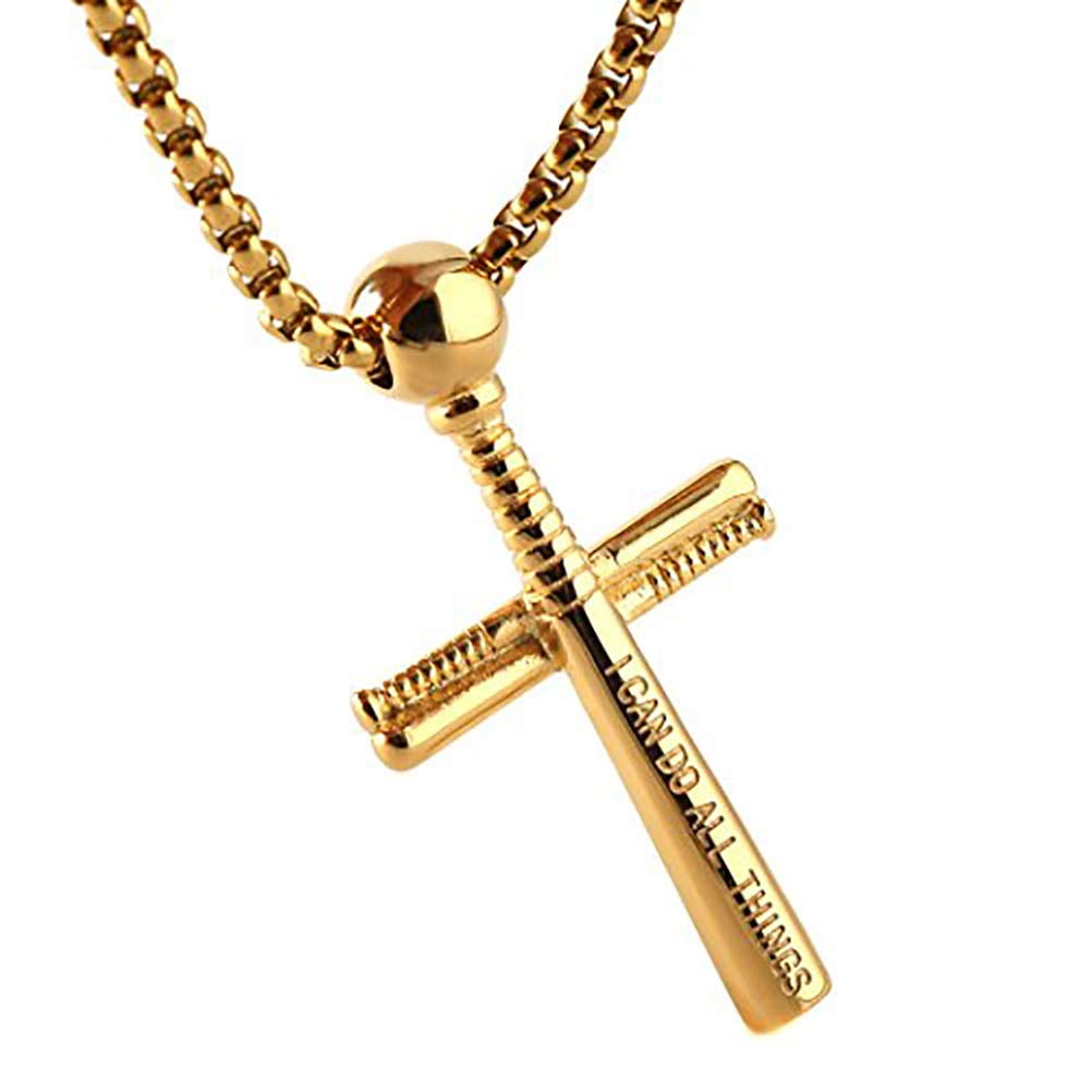 HZMAN Athletes Cross Necklace by Pendant Sports Stainless Steel