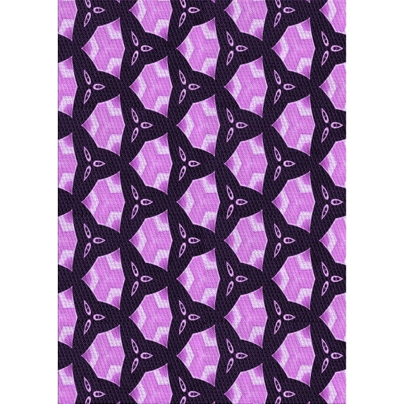 Ahgly Company Machine Washable Indoor Rectangle Transitional Heliotrope Purple Area Rugs, 5' x 7'