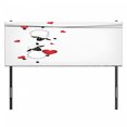 thumbnail image 3 of Animal Headboard, Sheep Couple with Heart Shapes in Love Hanging on Washing Fun Comic Cartoon Art, Upholstered Decorative Metal Bed Headboard with Memory Foam, Full Size, Red White Black, by Ambesonne, 3 of 4
