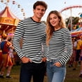 thumbnail image 2 of CONZONE Carnival Men's T-Shirts Short Sleeve T Shirts for Men Casual Crew Neck Striped Lightweight Tees Soft Cozy Athletic Tops, 2 of 6