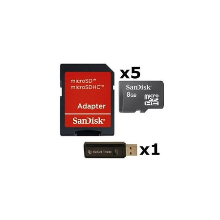 UPC 081159902827 product image for 5 pack - sandisk 8gb microsd hc memory card sdsdqab-008g (bulk packaging) lot of | upcitemdb.com