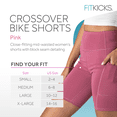 thumbnail image 2 of FITKICKS Crossovers Lightweight Mid-Rise Bike Shorts with Deep Side Pockets, Pink Small (Women’s), 2 of 8