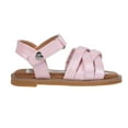 thumbnail image 6 of bebe Girl's Fisherman, Gladiator and Braided Strappy with Flower, Butterfly and Rhinestone Details - Flat Sandals for Toddler/Little Kid/Big Kid, Pink, 10, 6 of 8