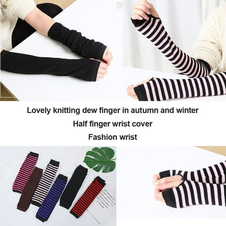 

Girl Fingerless Glove Simple Style Comfortable Knit Gloves Knitting Craft Girls Arm Covers Hand Cover