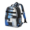 thumbnail image 2 of Blue and Grey Abstract Art Artwork Backpack for School,Cute School Bag,Schoolbag with Adjustable Shoulder Straps & Padded Back,15.25"x11.5"x5.25", 2 of 6
