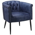thumbnail image 1 of Moe's Shapkin Leather Arm Chair in Dark Blue, 1 of 3