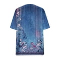thumbnail image 5 of fartey Floral Print Shirts for Women Plus Size 2024 Summer Casual V Neck Tshirts Loose Short Sleeve Lightweight Soft Tops Tee for Jeans, 5 of 5