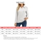 thumbnail image 5 of Camisas Henley para mujer con botones y cuello en V, blusa informal de manga larga para mujer, suave y transpirable, para el hogar, viajes, oficina, blanco M, 5 of 5