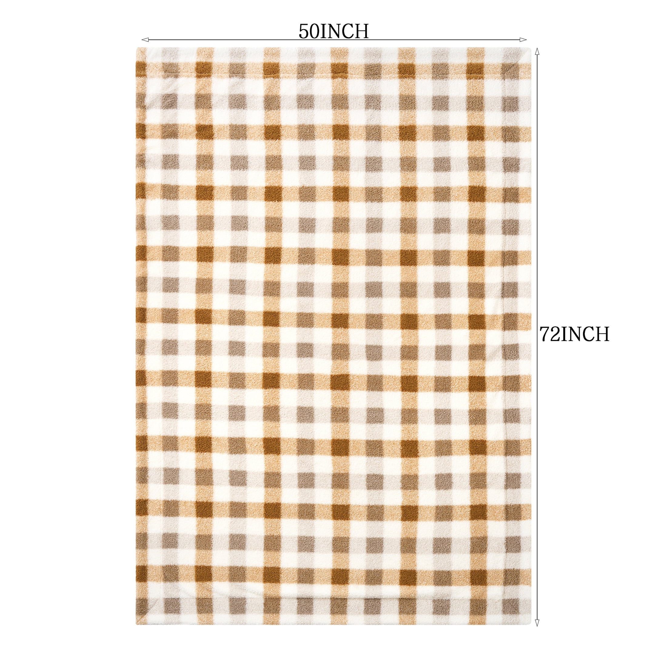 Evergrace Cozy Classic Plaid Throw, Brown Check, 50"x72"All Ages