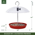 thumbnail image 3 of Kingsyard Adjustable Metal Wild Bird Platform Feeder with Clear Dome, 2.5 lb Capacity, Red, 3 of 6