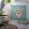 thumbnail image 3 of Caroline's Treasures BB1150PW1414 Checkerboard Blue Longhair Creme Dachshund Canvas Fabric Decorative Pillow , 14Hx14W,, 3 of 4