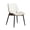 White, variant on BouPower Set of 2 Mid-Century Modern Dining Chairs, PU Leather Upholstered Accent Chairs with Shell Strips, Walnut Wood & Metal Legs, Retro Style Chairs