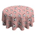 thumbnail image 4 of Pink Cow Spotted Pattern Round Tablecloth 60"x60",Wrinkle Wipeable Table Cloth for Kitchen Dining Room Picnic Patio Party, 4 of 6