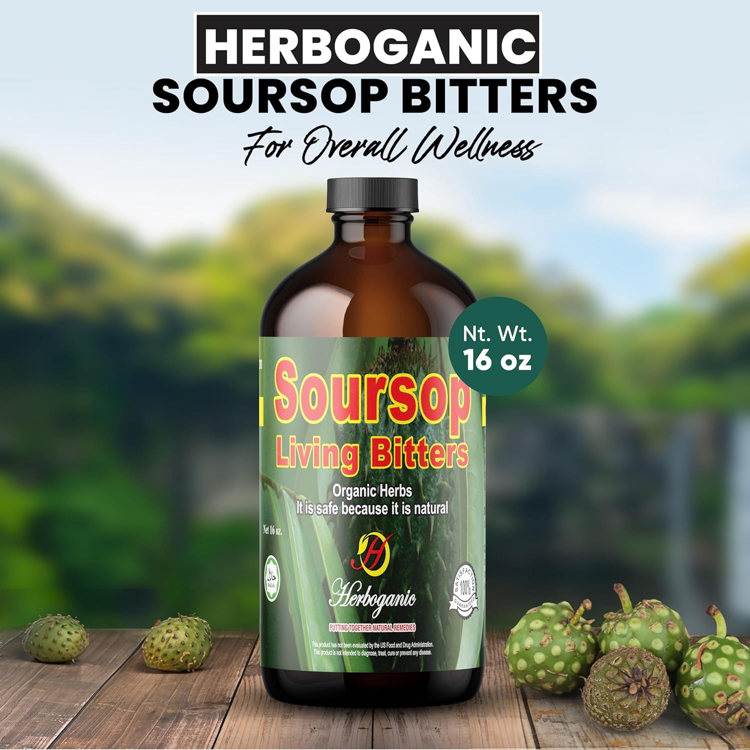 Herboganic Soursop Living Bitters - Natural 16 Ounces