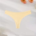 thumbnail image 4 of Oksale Breathable Sports Underwear for Women Ribbed Mid Waisted Bikini Panties Soft Cozy Breathable Full Coverage Briefs Yellow XS, 4 of 10