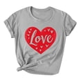thumbnail image 2 of GaThRRgYP Womens Tops Short Sleeve Casual,Ladies' Valentine's Day Printed Round Neck Short Sleeved T-shirt Loose Casual Top Gray M, 2 of 5