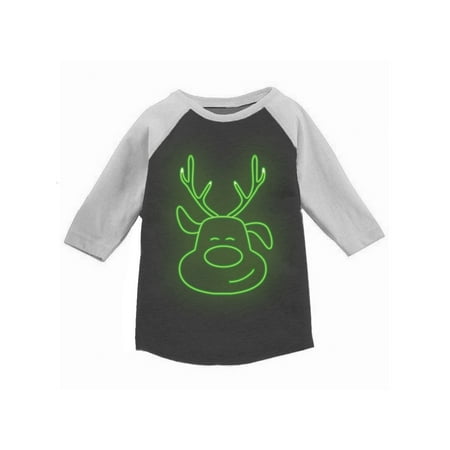 

Awkward Styles Girls Boys Ugly Xmas T-Shirt Neon Christmas Light Toddler Raglan Shirt