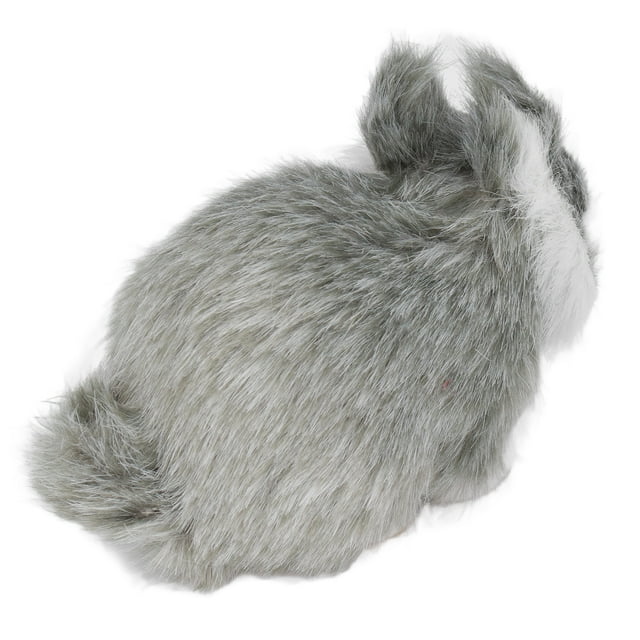Rabbits Stuffed Doll, Soft Comfortable Plastic Plush Material Miniature Plush Rabbits High Simulation Design Very Reality For Garden For Desktop Decoration Grey