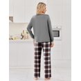 thumbnail image 5 of Ekouaer Womens 2 Pack Pajama Sets Long Sleeve Leopard Top with Pants Pjs Black Sleepwear Soft Lounge Sets, 5 of 6