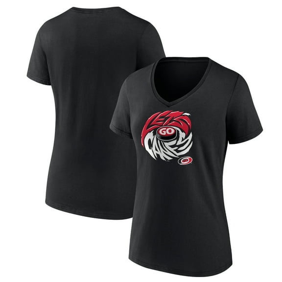 Women's Black Carolina Hurricanes Native V-Neck T-Shirt