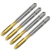 Uxcell 4 Pieces Spiral Point Taps M5 x 0.8 Metric Thread Titanium Coated High Speed Steel Threading Tap