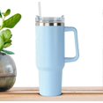 thumbnail image 4 of Water Bottle - Leakproof, Insulated Water Bottle with Handle and Straw - Leakproof Coffee Cup for Home, Office, Car, Travel, Sport, 4 of 5
