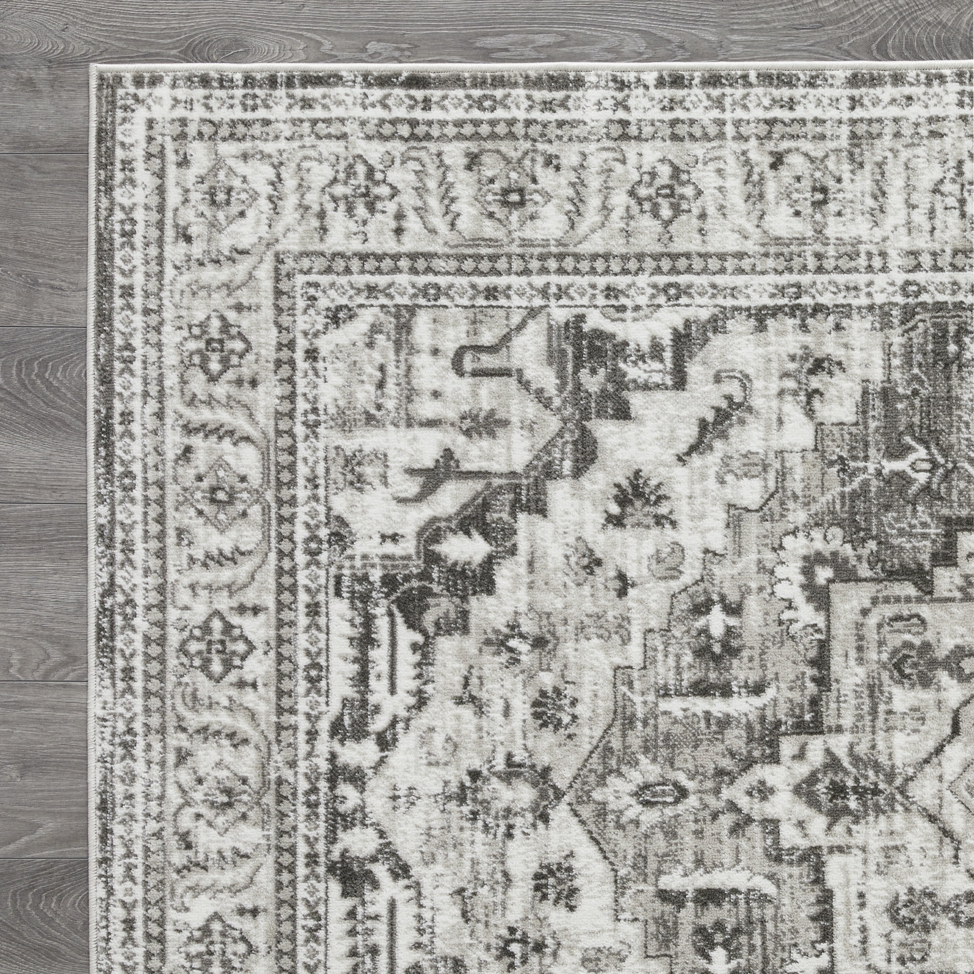 Loomaknoti Rhane Alvner 4' x 6' Gray Oriental Indoor Area Rug