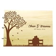 thumbnail image 1 of Bride And Groom Silhouette Personalized Name And Date Wedding Wooden Guest Book Photo Albums Scrapbook, 1 of 6