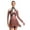 Dusty Pink, variant on Jowowha Women's Color Block Figure Skating Dress Long Sleeve Asymmetrical Lyrical Contemporary Costume Blue S