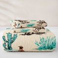 thumbnail image 5 of jejeloiu Vintage Cowgirl Horse Quilt King Kids,Desert Cactus Print King Coverlet Set,3 Pieces, 5 of 7