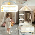 thumbnail image 4 of Curipeer Kids Dress Up Storage with Motion-Activated Light,Wood Armoire Wardrobe Closet with Mirror for Bedroom Playroom,White, 4 of 7