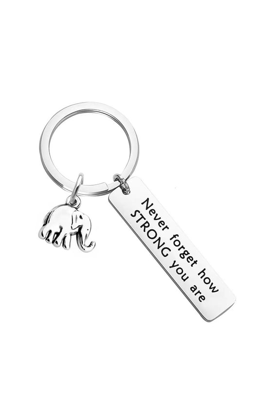 Yammee Courage Elephant Keychain Positive Decoration Motivational Quote Metal Craft