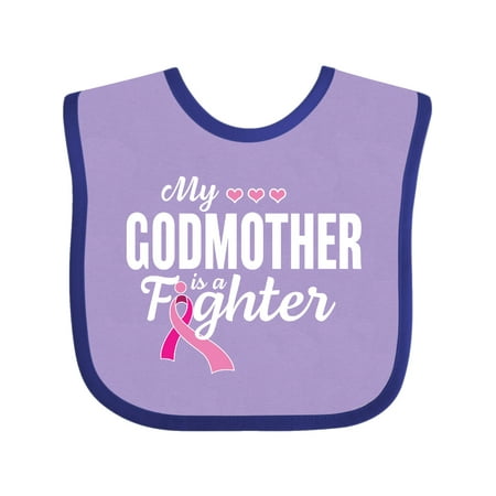 

Inktastic Breast Cancer Awareness My Godmother is a Fighter Gift Baby Boy or Baby Girl Bib