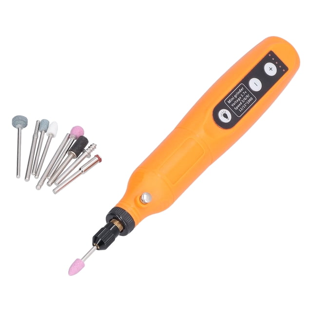 Kit de herramientas de grabado rotativo inalámbrico con bolígrafo de afilar eléctrico de 5 velocidades con luz de trabajo LED de 3,7 V y 10 W