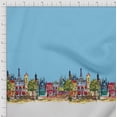 thumbnail image 3 of Soimoi Modal Satin Fabric Buildings Panel Printed Craft Fabric by The Yard 42 Inch Wide, 3 of 3
